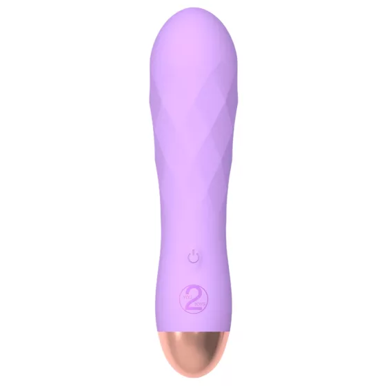 Cuties Mini - vibrátor s akumulátorom - vodotesný, rastrovaný - fialový