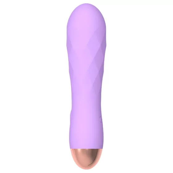 Cuties Mini - vibrátor s akumulátorom - vodotesný, rastrovaný - fialový