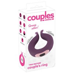   Couples Choice - batériový krúžok na penis s dvoma motormi (fialový)