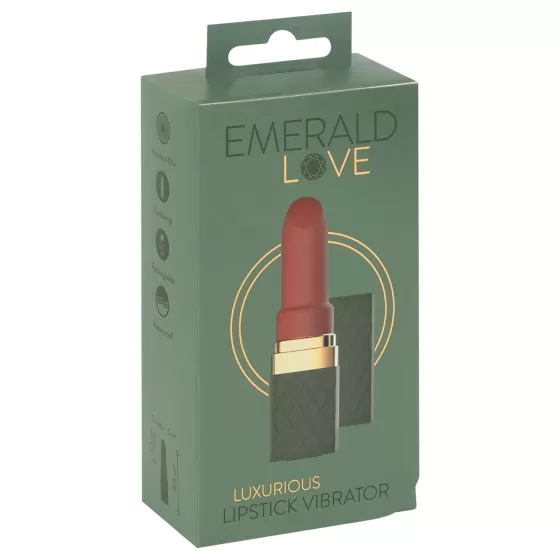 Emerald Love - akumulátorový, vodotesný vibrátor v tvare rúžu (červený)