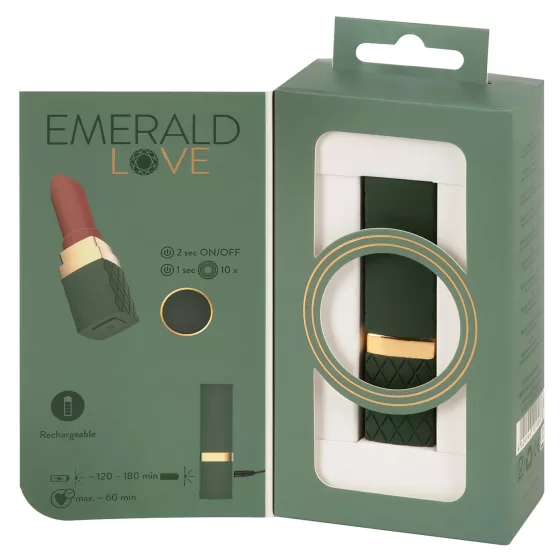 Emerald Love - akumulátorový, vodotesný vibrátor v tvare rúžu (červený)