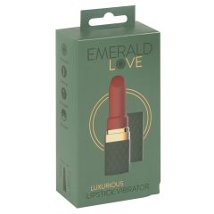   Emerald Love - dobíjací, vodeodolný vibrátor na rúže (zeleno-bordová)