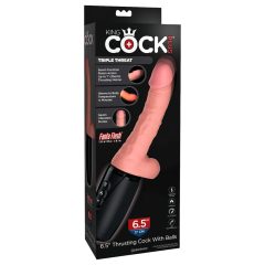   King Cock Plus 6,5 - realistický vibrátor vajcia - prírodná farba