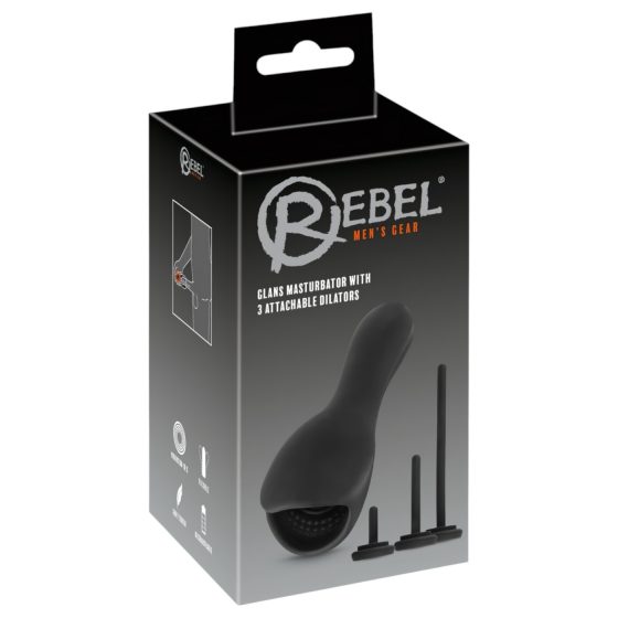 Rebel - čierny vibrátor s dilatátorom pre dámy aj pánov