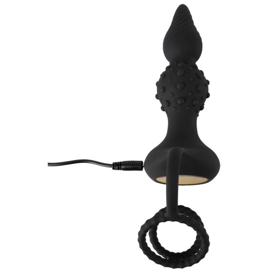 Rebel 2v1 - Rádiom riadený análny vibrátor s krúžkom na penis (čierny)