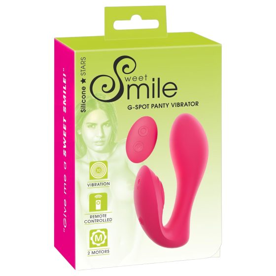 SMILE Panty - nabíjateľný, rádiový 2v1 vibrátor (ružový)