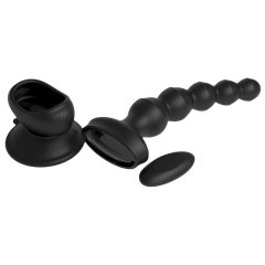   3Some wall banger Beads - Nabíjateľný rádiom riadený vibrátor na prostatu (čierny)