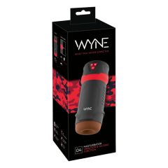   WYNE 04 - Nabíjateľný, vibračný masturbátor s odsávaním (čierno-červený)