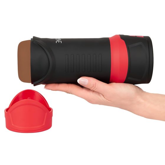 WYNE 04 - masturbátor nabíjateľný s vibráciou a saním - hnedý