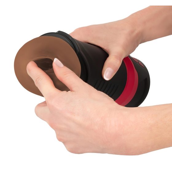 WYNE 04 - masturbátor nabíjateľný s vibráciou a saním - hnedý