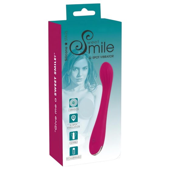 SMILE G-bod - nabíjateľný, rebrovaný vibrátor na G-bod (fialový)