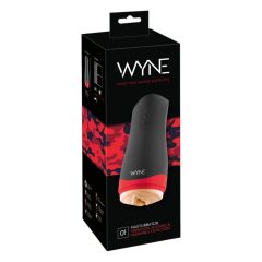   WYNE 01 - Nabíjací, vibračný, vyhrievaný masturbátor (čierny)