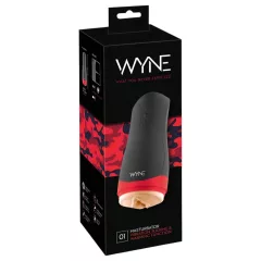   WYNE 01 - masturbátor s vibráciou, saním a ohrevom - čierny - nabíjateľný