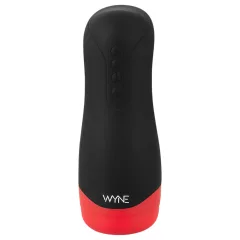   WYNE 01 - masturbátor s vibráciou, saním a ohrevom - čierny - nabíjateľný