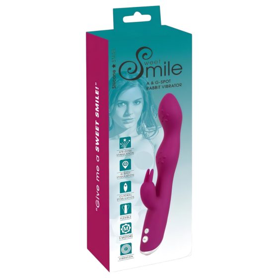 SMILE - flexibilný vibrátor s ramenom na klitoris a G-bod (fialový)