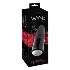   WYNE 02 - Nabíjateľný, vibračný masturbátor s odsávaním (čiernobiely)