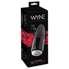   WYNE 02 - masturbátor s vibráciou a saním - dobíjací - čierno-biely