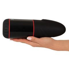   WYNE 02 - Nabíjateľný, vibračný masturbátor s odsávaním (čiernobiely)
