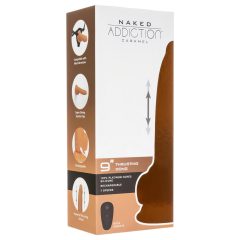   Naked Addiction Thrusting 9 - Pulzný vibrátor TMAVÝ (23 cm)