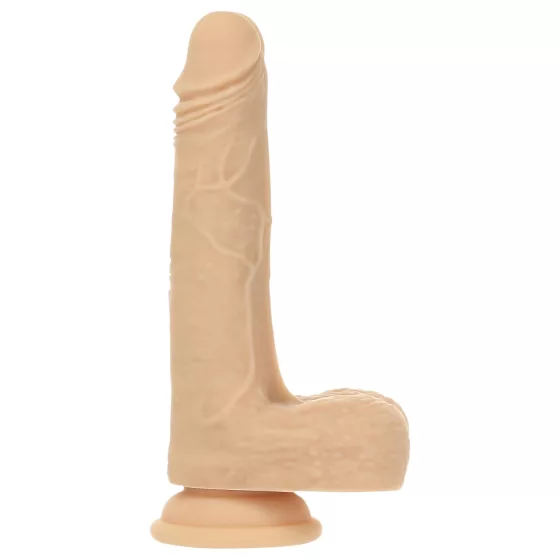 Naked Addiction - vibračný dildo s pohybom hore-dole - 19 cm - telová farba