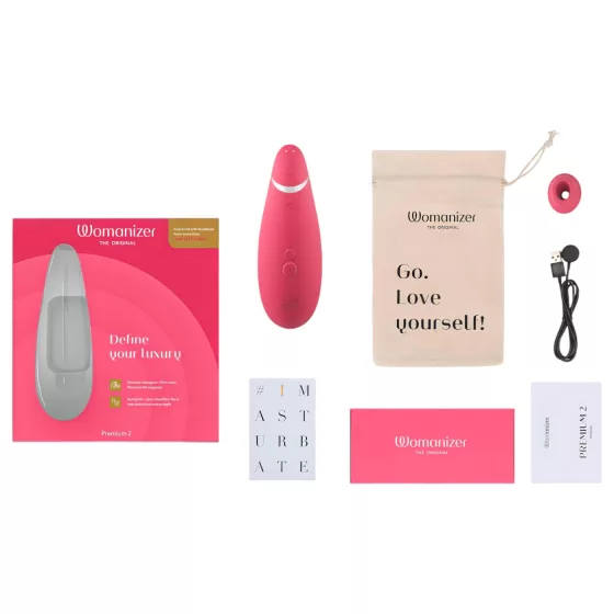 Womanizer Premium 2 - stimulátor klitorisu na vlny vzduchu - ružový