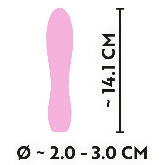 Cuties Mini 3 - nabíjací vodotesný, rebrovaný vibrátor (ružový)