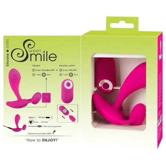 SMILE RC - Nabíjateľný, rádiový G-bod vibrátor (ružový)