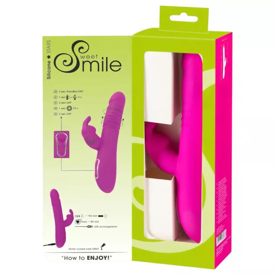 SMILE - vibrátor pre bod G a klitoris - nabíjací, rotačný a pohybujúci sa