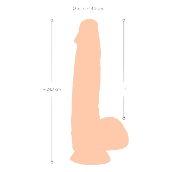 Natute Skin - realistický dildo - 25 cm - prírodná farba