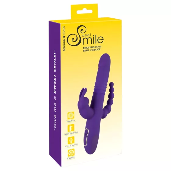 SMILE Triple - vibrátor s tromi ramenami - rotačný, tlačiaci