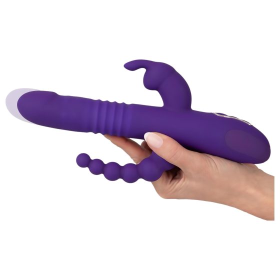 SMILE Triple - nabíjateľný vibrátor s tromi ramenami a rotačno-tlakovými pohybmi (fialový)
