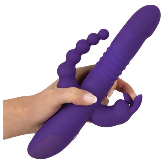 SMILE Triple - nabíjateľný vibrátor s tromi ramenami a rotačno-tlakovými pohybmi (fialový)