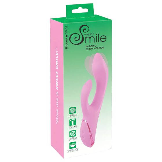 / SMILE Nodding - nabíjací páskový vibrátor s kývaním (ružový)