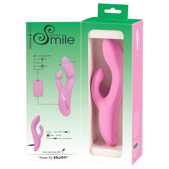 / SMILE Nodding - nabíjací páskový vibrátor s kývaním (ružový)