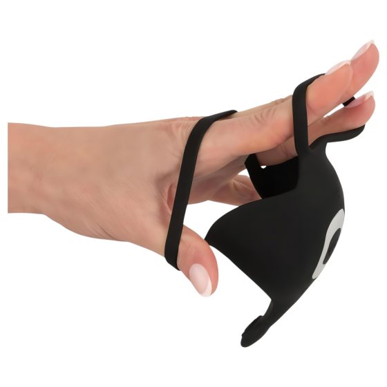 Rebel - vibračný krúžok na penis a semenníky - dobíjací - čierny