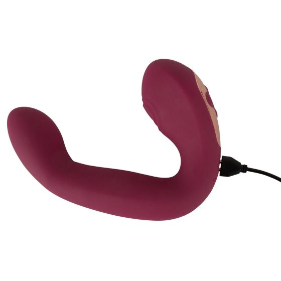 Javida Thumping - dobíjací, pulzujúci vibrátor na bod G a klitoris (červený)