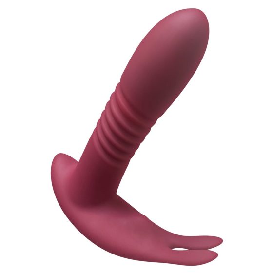 Javida RC - Nabíjací, rádiom riadený, 3-funkčný vibrátor na klitoris (červený)