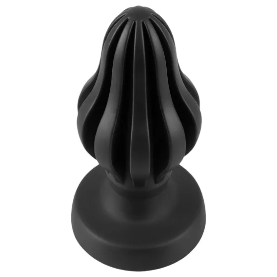 ANOS - análny kolík - mäkký, vrúbkovaný - 7 cm čierny