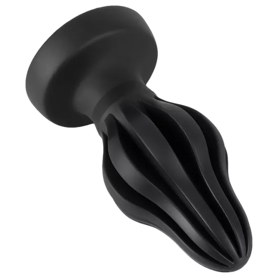 ANOS - análny kolík - mäkký, vrúbkovaný - 7 cm čierny