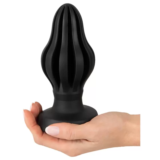 ANOS - análny kolík - mäkký, vrúbkovaný - 7 cm čierny