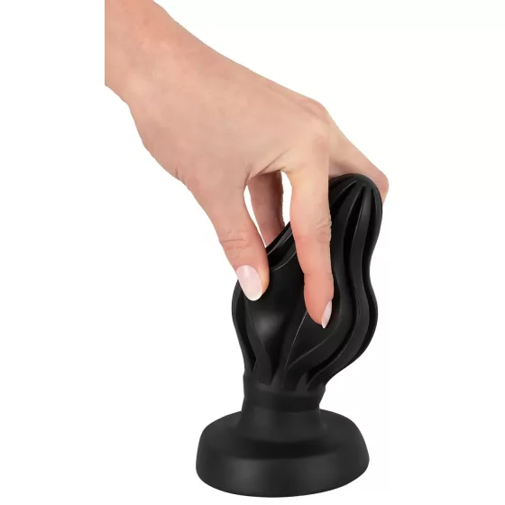 ANOS - análny kolík - mäkký, vrúbkovaný - 7 cm čierny