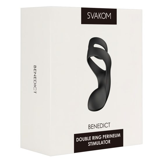 Svakom Benedict - vibračný krúžok na stimuláciu hrádze a penisu (čierny)