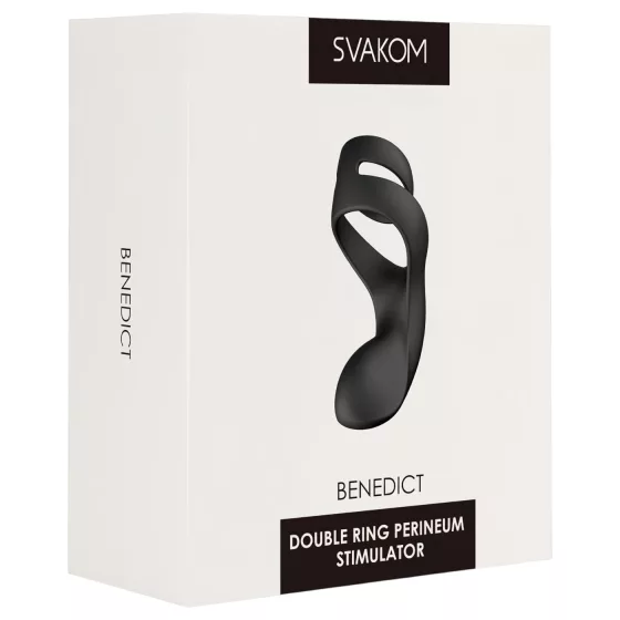 Svakom Benedict - vibračný erekčný krúžok s stimuláciou hrádze - čierny