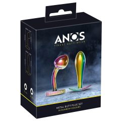 ANOS Metal Rainbow - kovový análny plug set (2 diely)