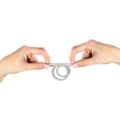   You2Toys - trojitý silikónový krúžok na penis a semenníky s kovovým efektom (strieborný)