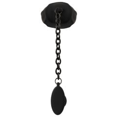   Black Velvet - silikónová klietka na semenníky s análnym dildom (čierna)
