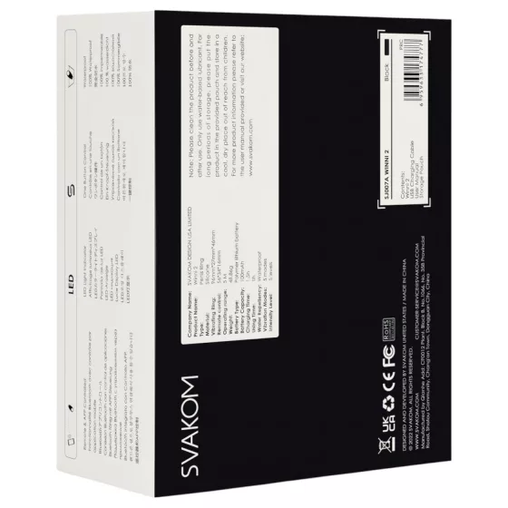 Svakom Winni 2 - vibračný krúžok na penis s diaľkovým ovládaním - čierny