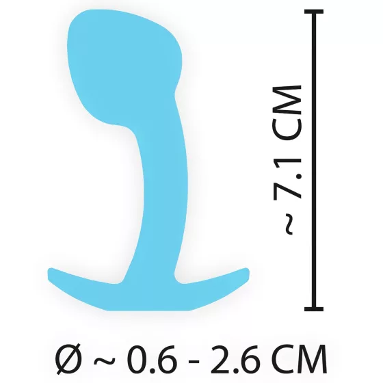 Cuties Mini Butt Plug - silikónový análny kolík (modrý, 2,6 cm)