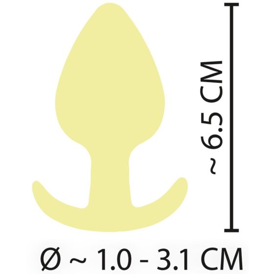 Cuties Mini Butt Plug - silikonové análne dildo - žlté (3,1cm)