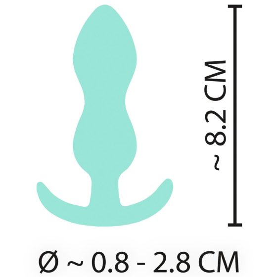 Cuties Mini Butt Plug - silikonové análne dildo - mäta (2,3cm)
